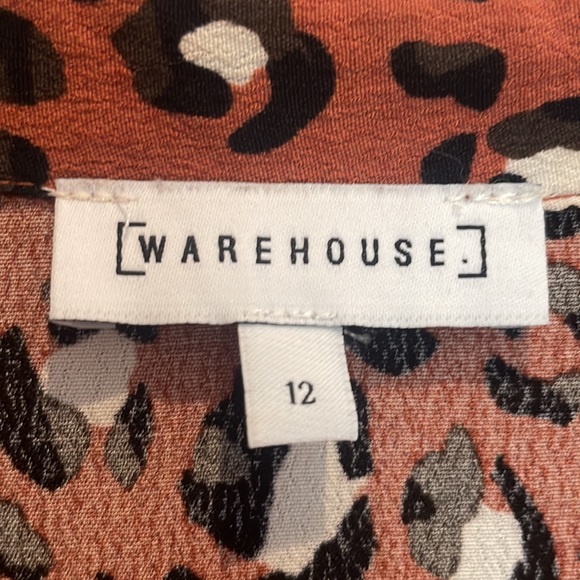 Warehouse button down blouse, orange white and black- US 6 - Picture 4 of 4
